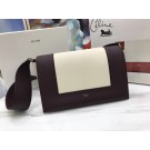 Celine frame Bag Original Calf Leather 5756 Wine .white JH06108Nr89