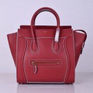 Celine Luggage Tote Bag Original Leather 8802-2 Burgundy JH06327fo19