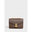 CELINE MEDIUM C BAG IN BICOLOUR QUILTED CALFSKIN CL87253 Khaki JH05996Xy49