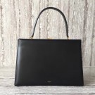 CELINE MEDIUM CLASP HANDBAG IN BOX CALFSKIN WITH PATINA 180923 BLACK JH06080ZL98