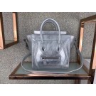 CELINE NANO LUGGAGE BAG IN LAMINATED LAMBSKIN 189243 SILVER JH05969Qu69