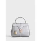 CELINE SMALL 16 BAG IN LAMINATED GRAINED CALFSKIN 188003 SILVER JH05944Ac56
