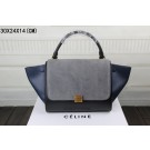 Celine Trapeze Bag Original Leather 3342-1 gray&black&dark blue JH06506bz77