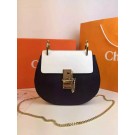 Chloe Drew Shoulder Bags Calfskin Leather 2709 Black&White JH08951pE71