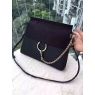 Chloe Faye Shoulder Bag Suede Leather 9201L black JH08927YC66