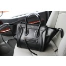 Copy Celine luggage phantom tote bag smooth leather 103 black JH06337Xq19