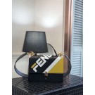 Copy FENDI Kan I Leather Shoulder Bag 8BT283B black JH08642Ea94