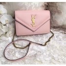 Copy Yves Saint Laurent Monogramme Calf leather cross-body bag 2569 pink JH08107Xq19