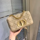 Designer Fake Dior SMALL DIOR CARO BAG Soft Cannage Calfskin M9241 apricot JH06799TP23