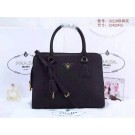 Fake Cheap 2015 Prada pearl leather tote bag 0922 black JH05735Wq19