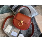 Fake CHLOE Tess leather and suede cross-body bag 3S152 brown JH08867wn47