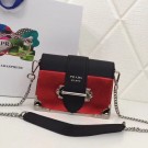 Fake Prada Cahier calf leather bag 1BH018 red JH05393dS46