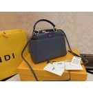 Fendi Mini Peekaboo Bags Sheepskin Leather 55211 Dark Grey JH08757xK90