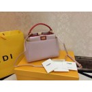 Fendi Mini Peekaboo Bags Sheepskin Leather 55211 Light Pink JH08758Ug45