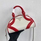 First-class Quality Prada Calf skin tote 1BD071 white&red JH05113Vu63