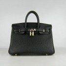 Hermes birkin 25cm calfskin leather H25 black in gold JH01735gs78