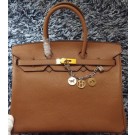 Hermes Birkin 35CM Tote Bag Litchi Leather HB35GL Wheat JH01360Qc12