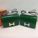 Hermes Constance Bag Croco Leather H6811 green JH01648Nx98
