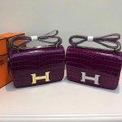 Hermes Constance Bag Croco Leather H6811 purple JH01646vD13