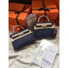 Hermes Kelly 19cm Shoulder Bags Epsom Leather KL19 Royal Blue JH01178Za30