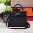 Hermes Kelly KY32 Tote Bag togo original Leather black Gold hardware JH01643de78