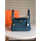 Hermes Lindy togo Original Leather Shoulder Bag 5086 dark blue JH01603cx21