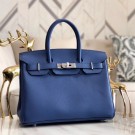 Hermes original Epsom Leather HB35O blue&silver Metal JH01243DY28