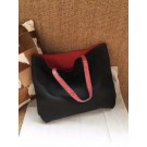 Hermes Shopping Bag Totes Clemence H036 black&red JH01434uo30