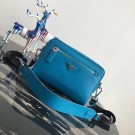 High Imitation Prada Saffiano leather shoulder bag 2VH063 blue JH05351vF44