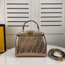 High Quality Fake FENDI PEEKABOO ICONIC leather bag F0335 gold JH08520WC64