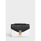 Imitation AAA CELINE MEDIUM C BAG IN BICOLOUR QUILTED CALFSKIN CL87253 white&black JH05997Qz50