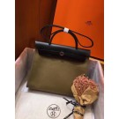 Imitation Cheap Hermes Herbag 31CM Original Canvas Leather & Calfskin 45987 green&Black JH01236wG78