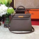 Imitation Fashion Hermes Kelly KY32 Tote Bag togo original Leather gray Gold hardware JH01641Ft19