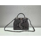 Imitation Fendi MINI PEEKABOO Handbag asphalt-grey pytho 8BN244K JH08652sS26