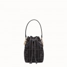 Imitation FENDI MON TRESOR Mini bag in black canvas 8BS010 JH08537qN69