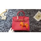 Imitation Hermes Birkin 30CM tote bags litchi leather H30 rose JH01725vK93