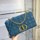Imitation LARGE DIOR CARO BAG Soft Cannage Calfskin M9243U blue JH06796dP73