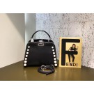 Imitation Luxury Fendi PEEKABOO MINI Exotic leather bag 8103 black JH08609VD53