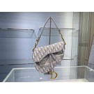 Imitation SADDLE BAG Dior Oblique Embroidered Velvet C0044 gray JH06865vW26