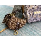 Imitation SMALL SADDLE BAG Dior Oblique Embroidered M1296ZW Brown JH06894dm74