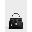 Knockoff 1:1 CELINE SMALL 16 BAG IN SATINATED CALFSKIN A188003 black JH05991Wj74