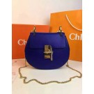 Knockoff 1:1 Chloe Drew Shoulder Bags Calfskin Leather 2709 Dark Blue JH08941Wj74
