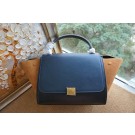 Knockoff 2015 Celine top quality plain weave with nubuck leather 6608 dark blue&black&light coffee JH06449nE34