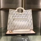 Knockoff AAAAA Fendi RUNAWAY PU tote bag 8BH360A white JH08587bP60