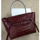 Knockoff Celine Belt Bag Original Croco Leather CL98312M Burgundy JH06012Tm92