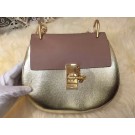Knockoff Chloe shoulder bag original leather 20282 gold&light pink JH08965PF42