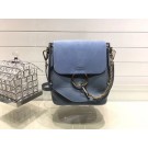 Knockoff Top Chloe Faye original suede leather Backpack C4756 blue JH08905ZM75