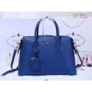 Knockoff Top Prada litchi leather two-handle bag 0889 blue JH05725wV33