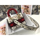 LADY DIOR DIOR TOTE EMBROIDERED CANVAS BAG 2550-2 JH06888vV16