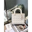 LADY DIOR ULTRA-MATTE MEDIUM BAG M0565IL white JH07263uu45